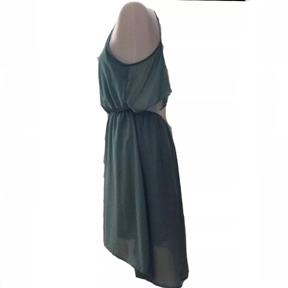 🎉HP🎉EUC Lush Sleeveless Hi-Low Open Back Dress in Beauty Green Women's Large👗 - Picture 4 of 8